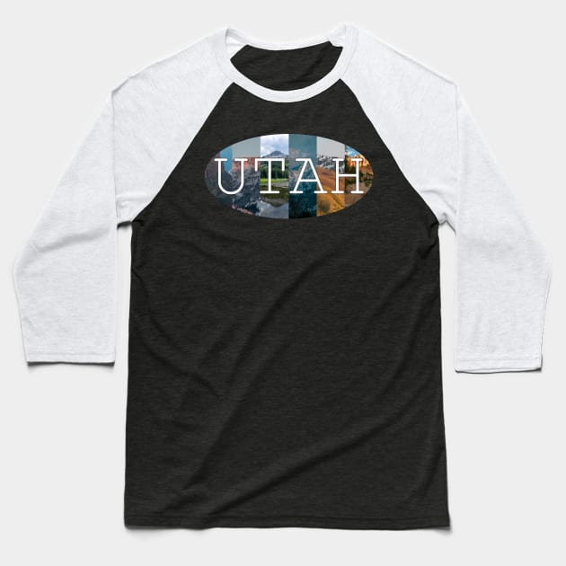 Utah Mountains sticker, face mask, shirt Baseball T-Shirt by stermitkermit